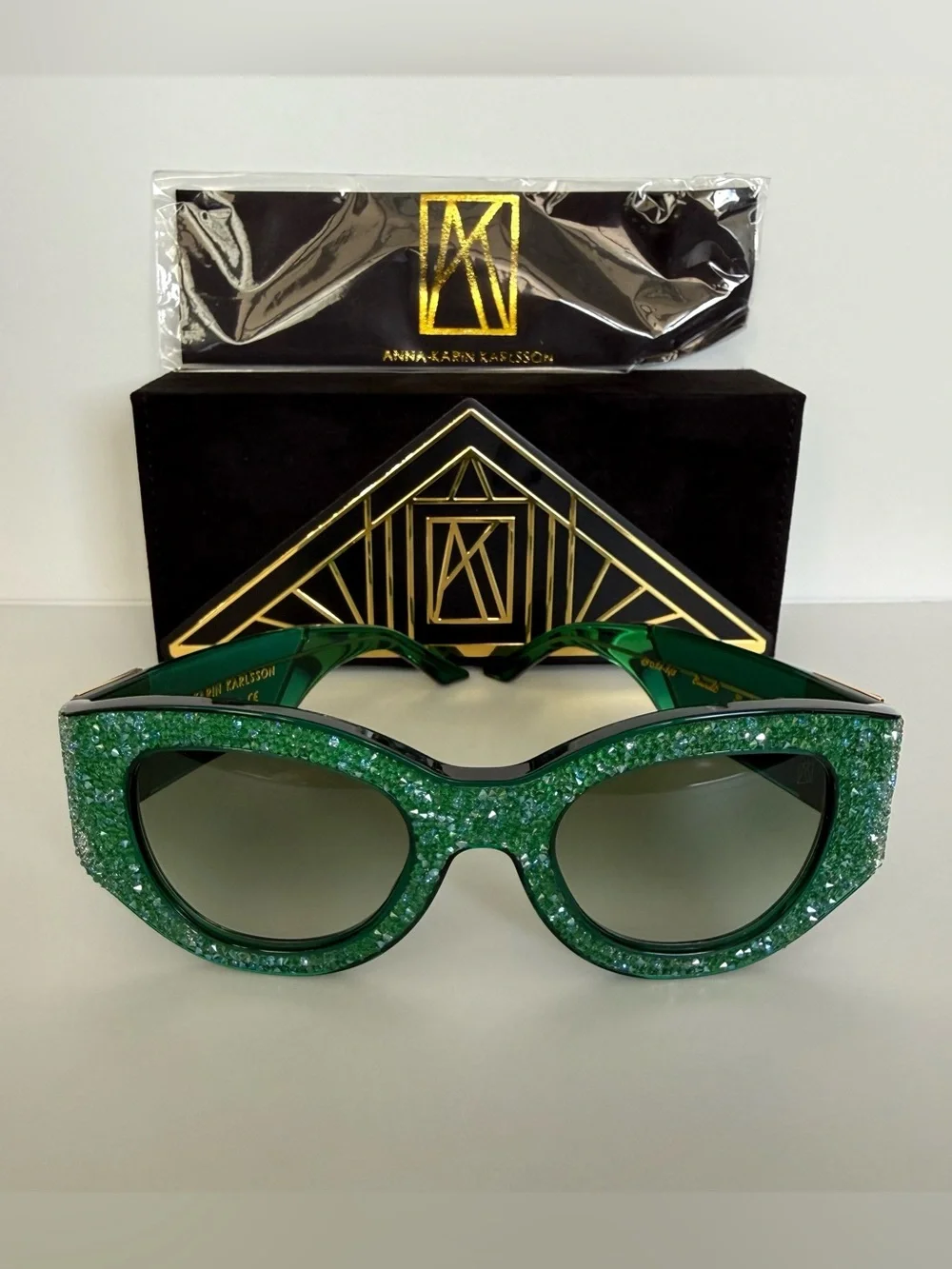 NEW!!! Anna-Karin Karlsson women emerald green sunglasses Limited Edition 1750$
